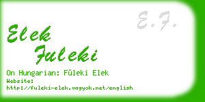 elek fuleki business card